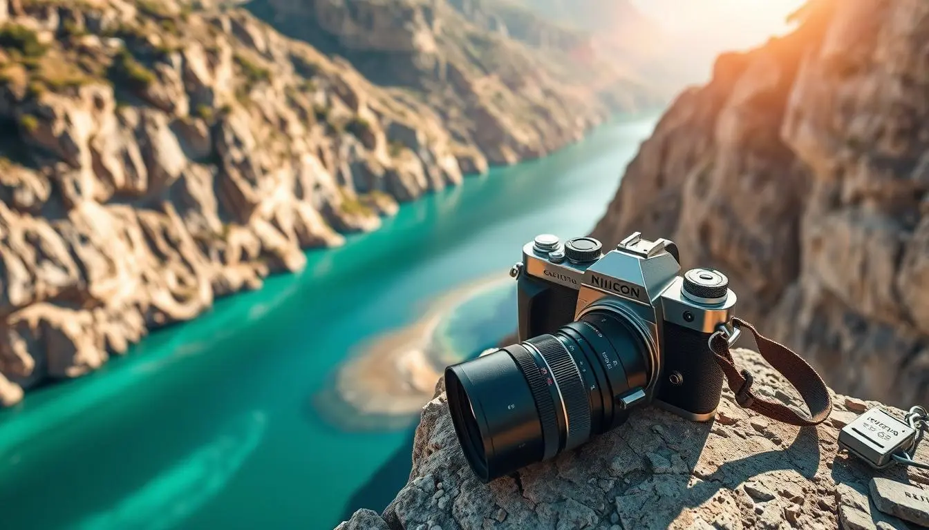 Aparat fotograficzny na Caminito del Rey Aparat fotograficzny na Caminito del Rey